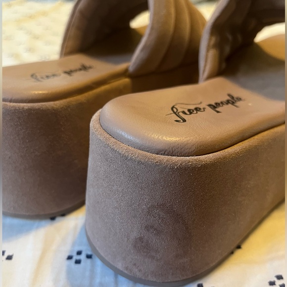 Free People Almost Paradise Platform Sandals in Tan/Beige - Size 38 / US 8-8.5 - Picture 3 of 7